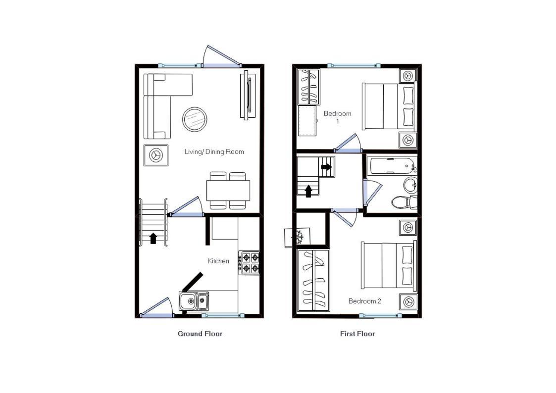 Modern 2 Bed House Sleeps 6 Southam Town Centre - Inspire Homes Ltd Eksteriør billede